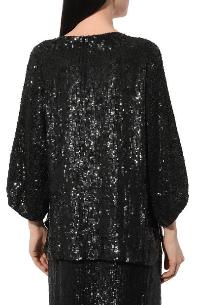 Блузка с отделкой пайетками P.A.R.O.S.H. черного цвета по цене 55300 руб., арт. D300792/013, фото 4 Блузка с отделкой пайетками P.A.R.O.S.H., арт. D300792/013, фото 4
