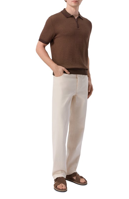 Замшевые шлепанцы Paul&Shark 26418005 Коричневый  26418005 Фото 2