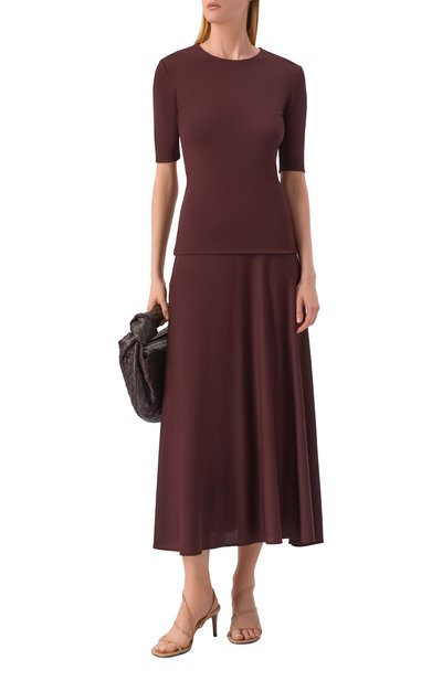 Пуловер из вискозы JIL SANDER бордового цвета по цене 64100 руб., арт. J04NC0002/J65016, фото 2 Пуловер из вискозы JIL SANDER, арт. J04NC0002/J65016, фото 2