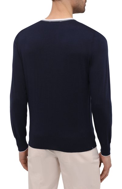 Джемпер из хлопка и кашемира FIORONI темно-синего цвета по цене 61950 руб., арт. MK22609A3, фото 4 Джемпер из хлопка и кашемира FIORONI, арт. MK22609A3, фото 4