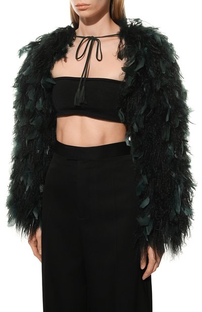 Меховая накидка с отделкой перьями RALPH LAUREN, арт. 940/IQC66/RQC66, фото 3