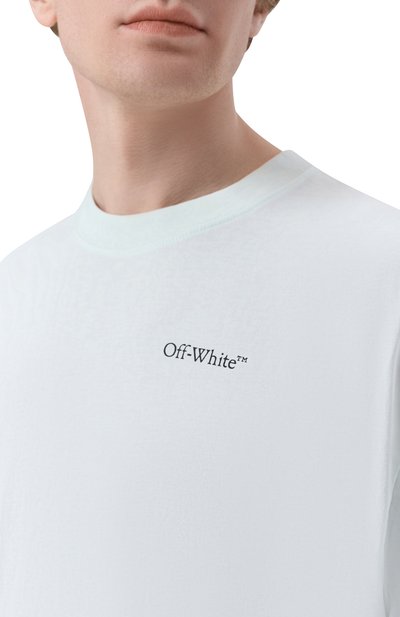 Хлопковая футболка OFF-WHITE, арт. 0MAA120S26JER008, фото 5