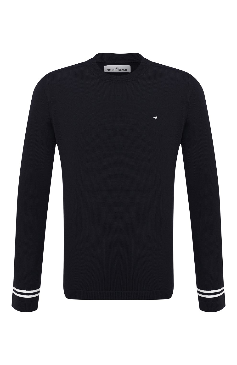 Шерстяной джемпер STONE ISLAND темно-синего цвета по цене 25550 руб., арт. 7315544C4, фото 1 Шерстяной джемпер STONE ISLAND, арт. 7315544C4, фото 1