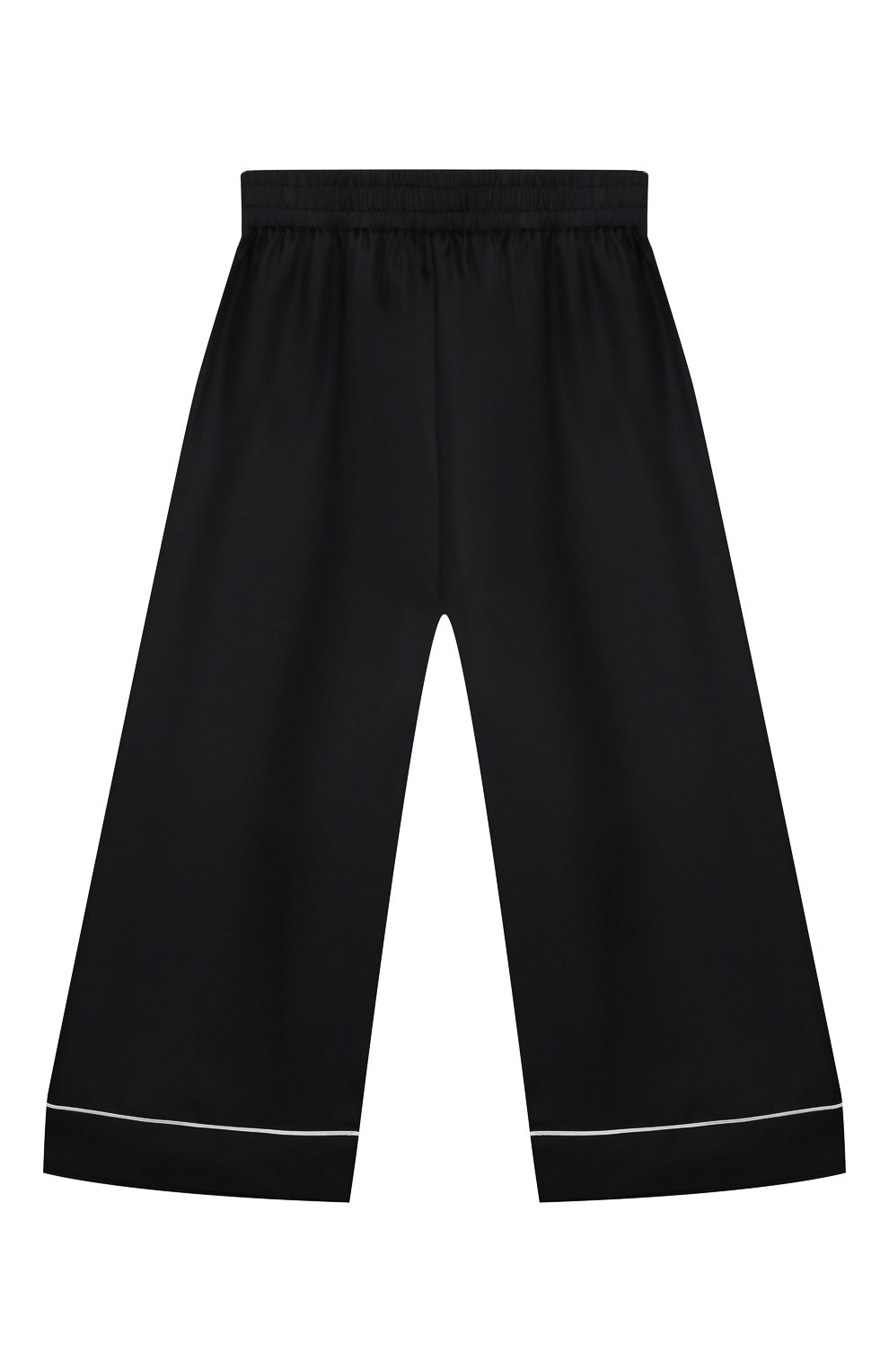 Шелковые брюки DOLCE & GABBANA черного цвета по цене 64850 руб., арт. L53P26/FU1FZ/8-14, фото 2 Шелковые брюки DOLCE & GABBANA, арт. L53P26/FU1FZ/8-14, фото 2