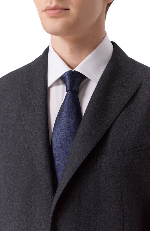 Шелковый галстук Zilli CRAV2BM0600VZMRB0 Синий  CRAV2BM0600VZMRB0 Фото 2