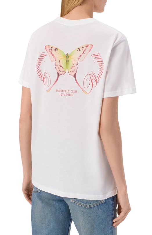 Хлопковая футболка Blumarine 4T107A/TJ0027 Белый  4T107A/TJ0027 Фото 4