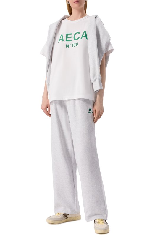 Хлопковая футболка AECA WHITE AWCMSSBBTTSST005A2.WHITE/GREEN (S) Белый  AWCMSSBBTTSST005A2.WHITE/GREEN (S) Фото 2