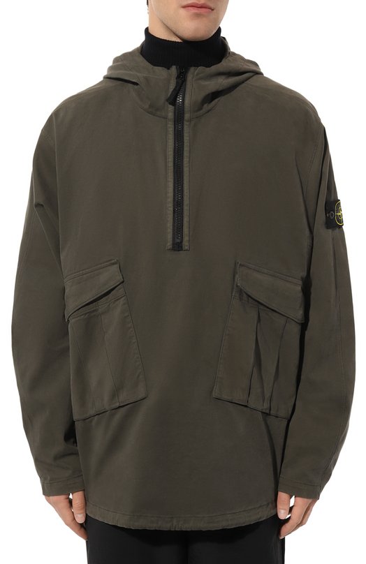 Хлопковый анорак Stone Island 731510510 Хаки  731510510 Фото 3