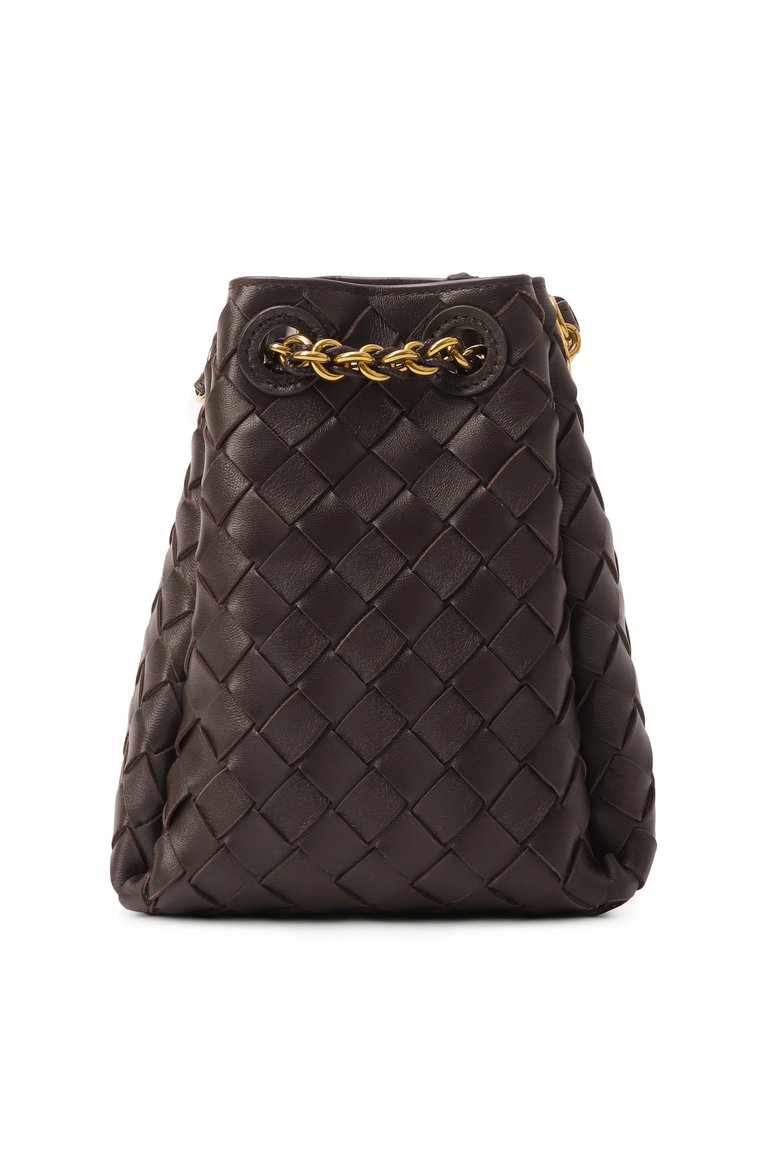 Женская сумка parachute small BOTTEGA VENETA темно-коричневого цвета, арт. 817175/V4SC5 | Фото 4 (Размер: small; Автоматизация ТО: Проставлено; Материал: Натуральная кожа; Автоматизация состава: Проставлено)