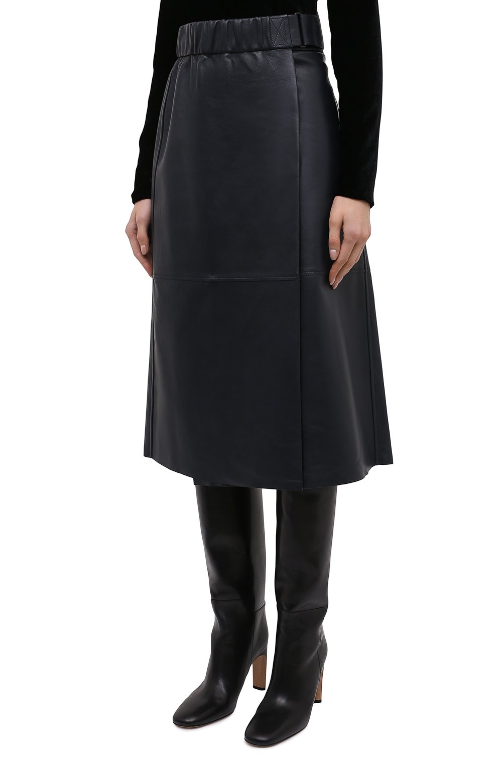 Кожаная юбка ACNE STUDIOS темно-синего цвета по цене 128500 руб., арт. AF0141, фото 3 Кожаная юбка ACNE STUDIOS, арт. AF0141, фото 3