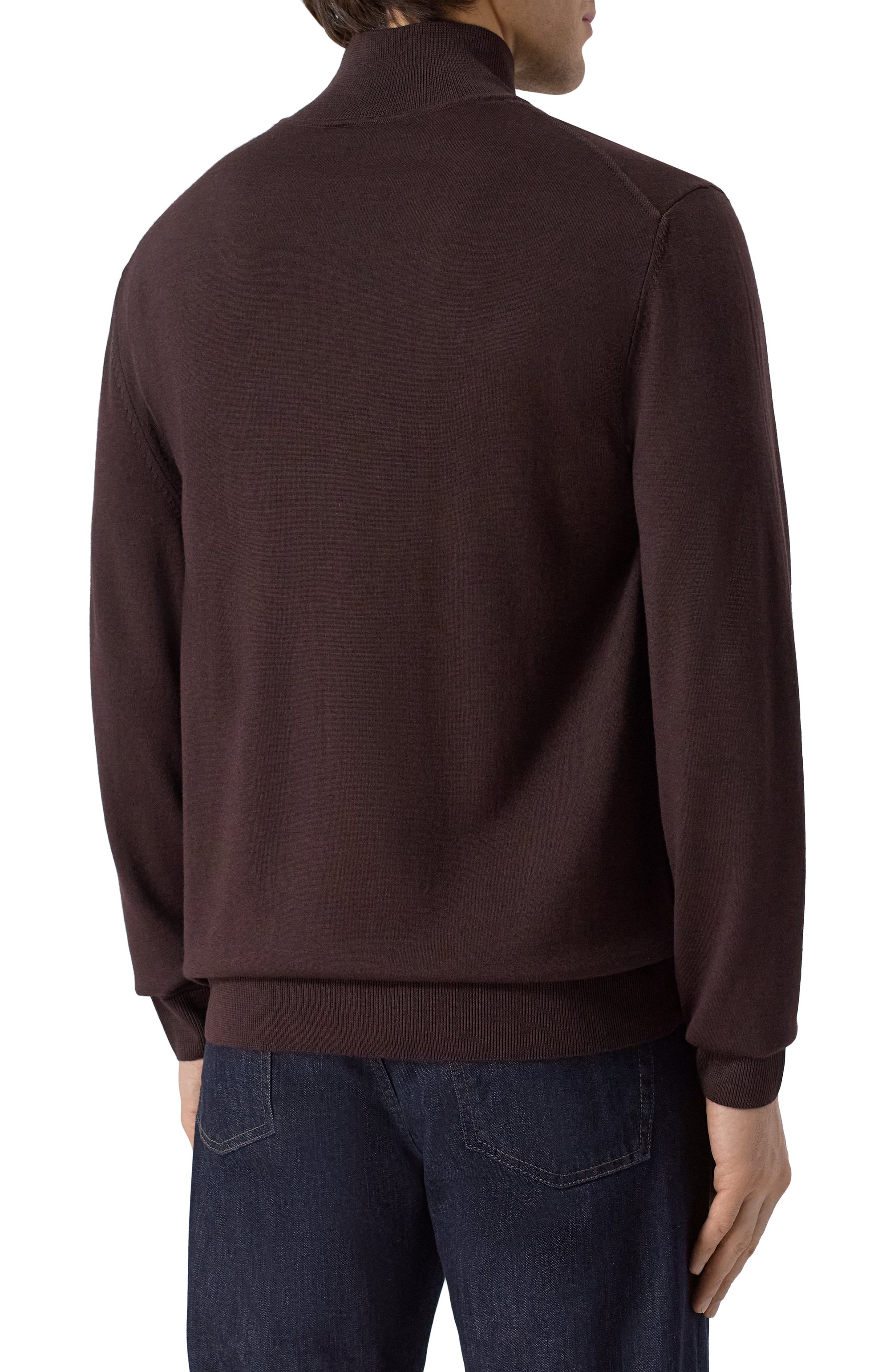 Водолазка из шерсти и шелка BOSS темно-коричневого цвета по цене 26950 руб., арт. 50550015, фото 4 Водолазка из шерсти и шелка BOSS, арт. 50550015, фото 4