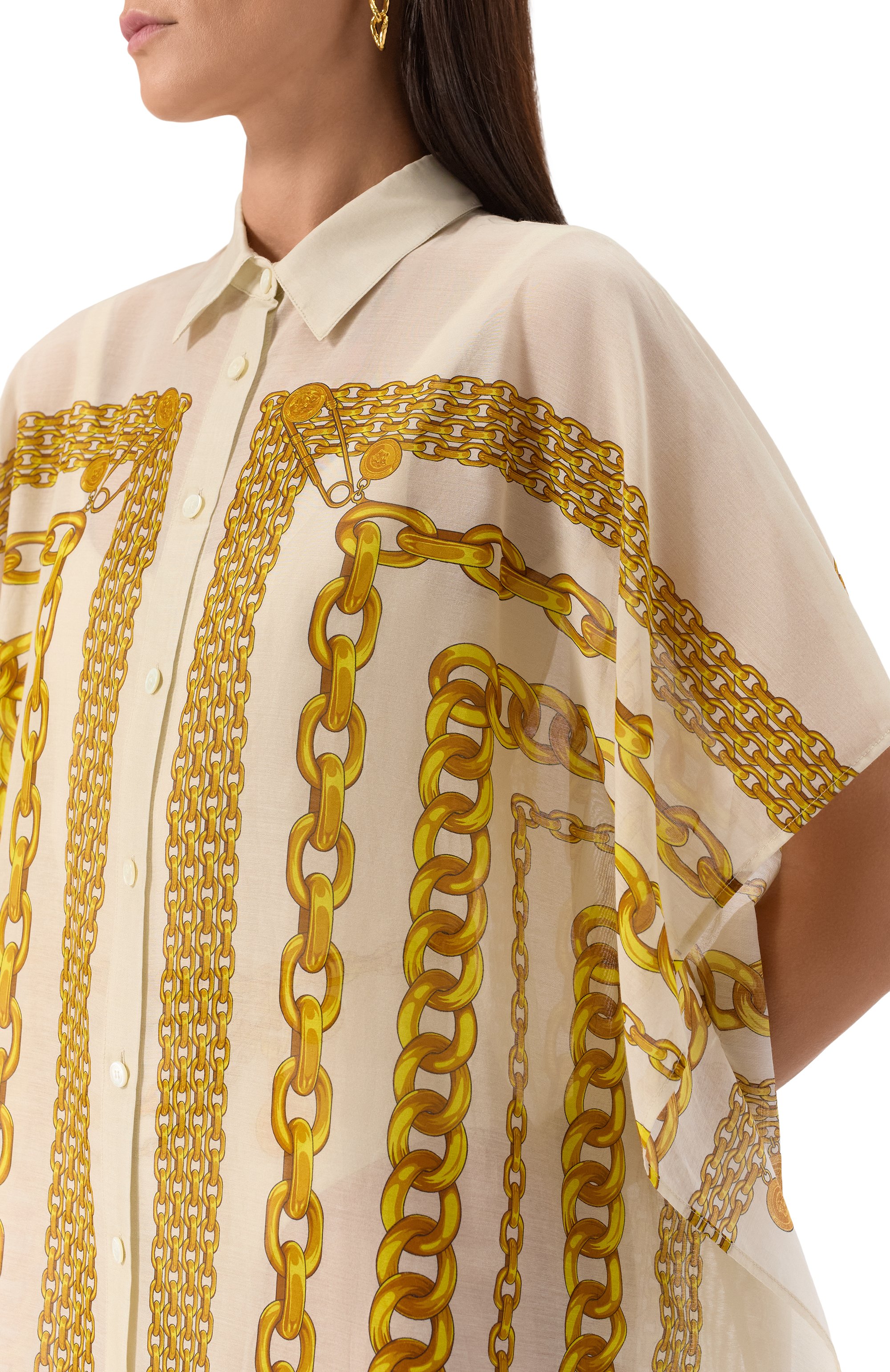 Туника из хлопка и шелка VERSACE, арт. 1010808/1A13689, фото 5