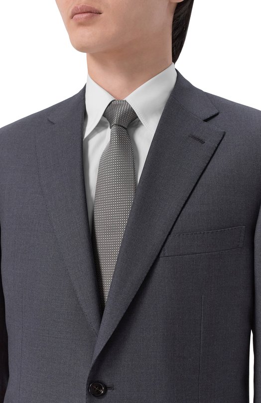 Шелковый галстук Zilli CRAV02M0600VRH000 Серый  CRAV02M0600VRH000 Фото 2
