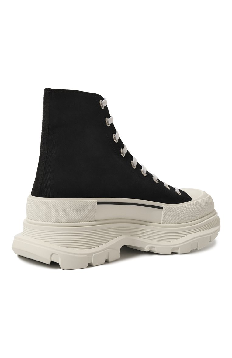 Мужские текстильные ботинки tread ALEXANDER MCQUEEN черного цвета, арт. 705659/W4MV2 | Фото 5 (Материал внутренний: Натуральная кожа; Каблук высота: Высокий; Подошва: Массивная; Материал внешний: Текстиль; Материал сплава: Проставлено; Драгоценные камни: Проставлено; Мужское Кросс-КТ: Ботинки-обувь)