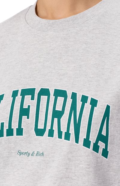 Хлопковая футболка SPORTY AND RICH, арт. T0043622501GY03, фото 5