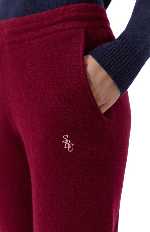 Брюки из кашемира и шерсти Sporty and Rich PA02762302RE10 Бордовый  PA02762302RE10 Фото 5