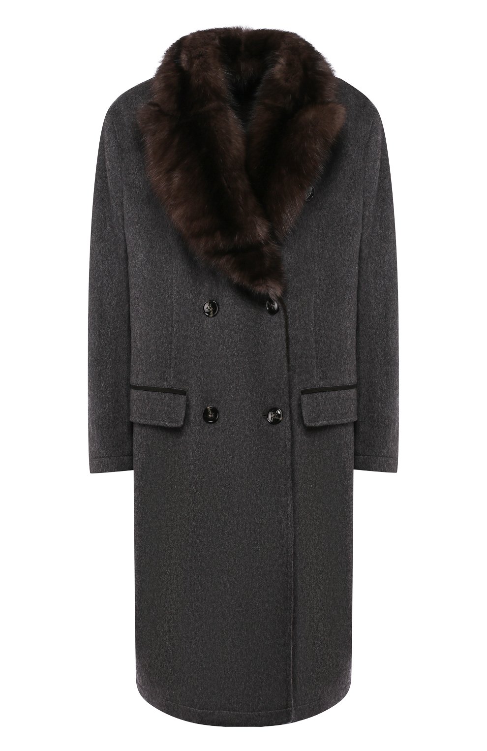 Пальто с меховой отделкой KITON, арт. DW0619AV03S28, фото 1