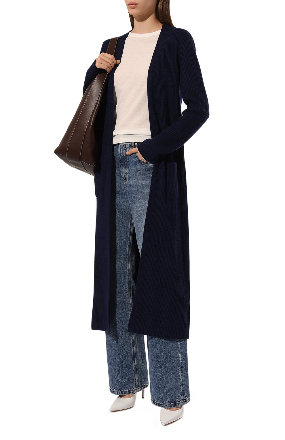 Кардиган из шерсти и кашемира OLOLOL темно-синего цвета по цене 54000 руб., арт. OLKNC013/403/BASE, фото 2 Кардиган из шерсти и кашемира OLOLOL, арт. OLKNC013/403/BASE, фото 2