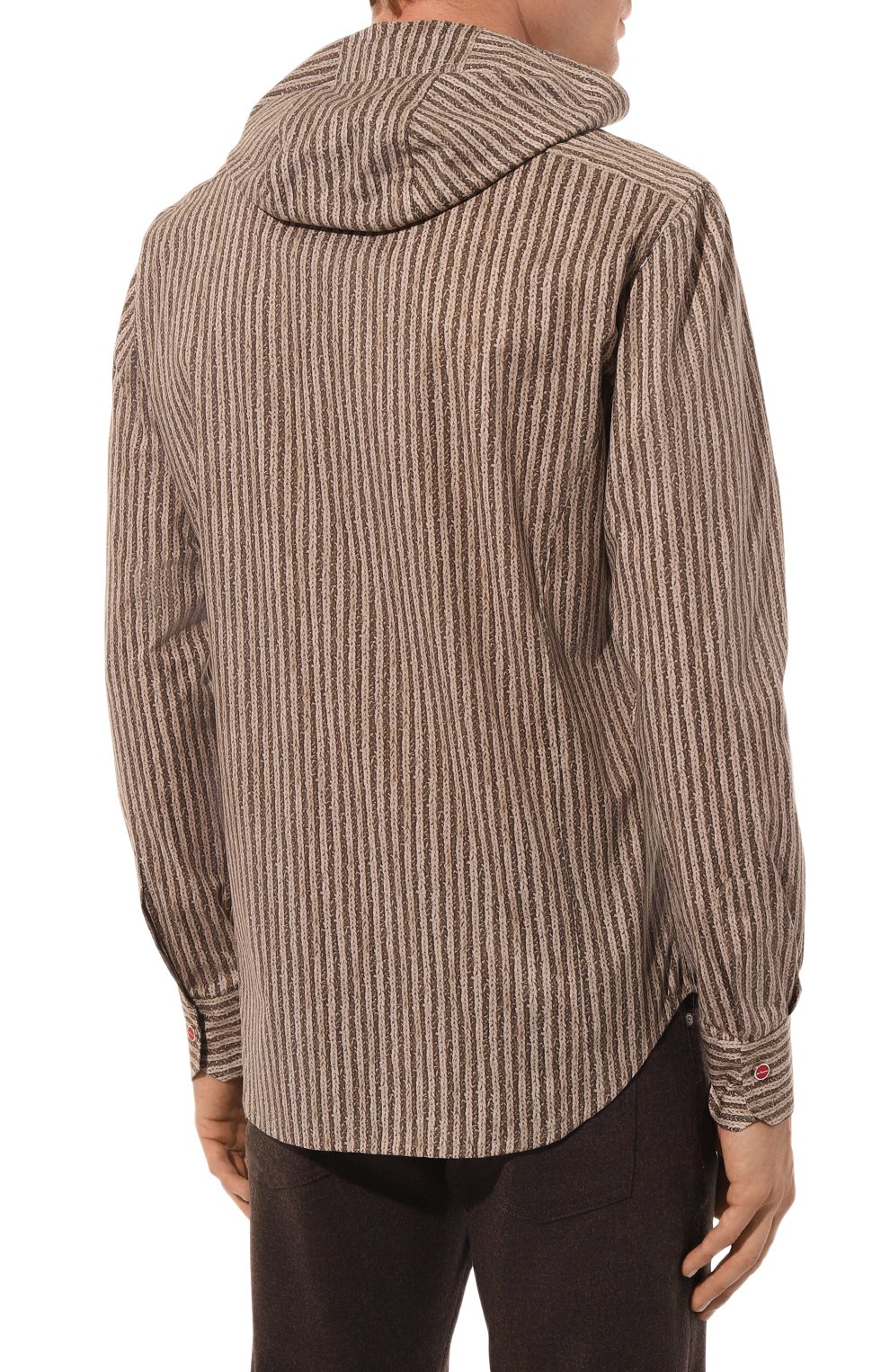 Хлопковая рубашка KITON коричневого цвета по цене 87550 руб., арт. UMCMARH0913001, фото 4 Хлопковая рубашка KITON, арт. UMCMARH0913001, фото 4
