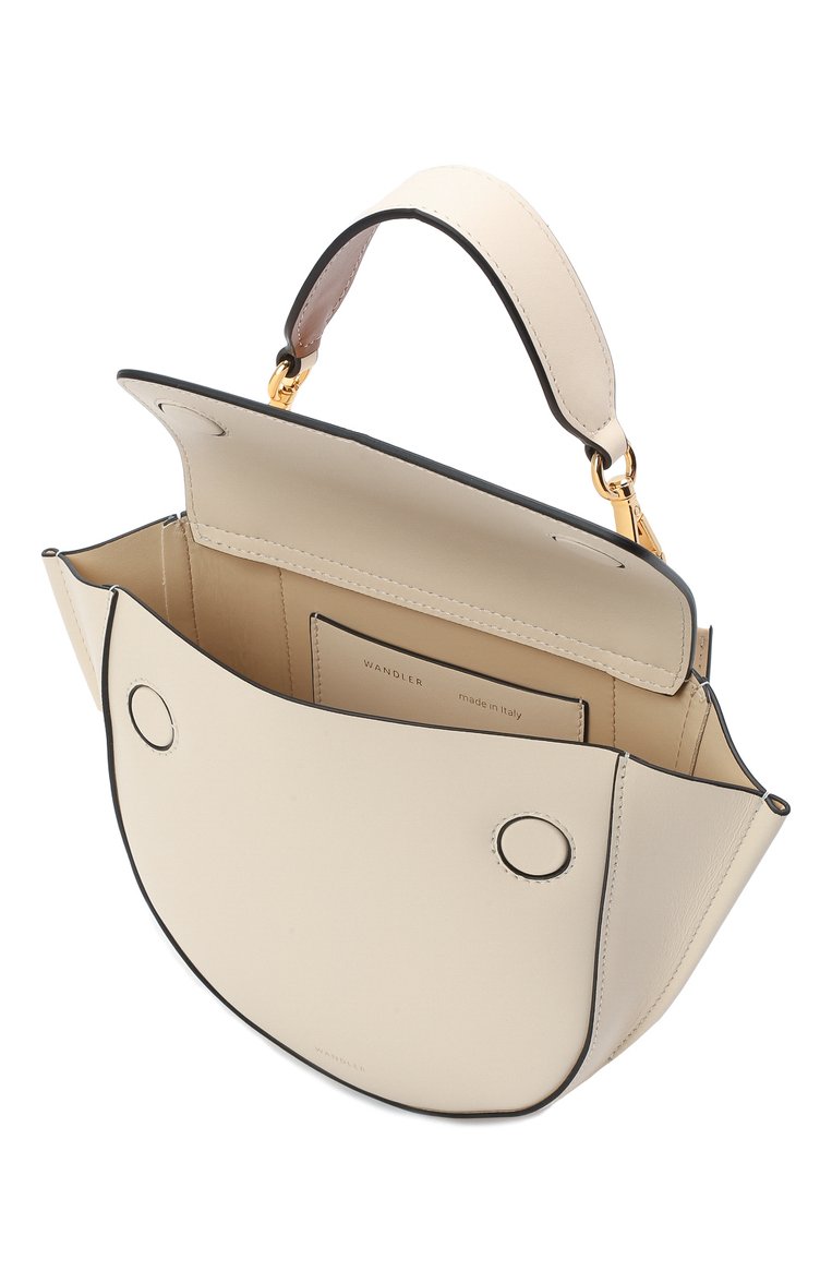 Женская сумка hortensia mini WANDLER молочного цвета, арт. H0RTENSIA BAG MINI | Фото 4 (Размер: mini; Сумки-технические: Сумки через плечо, Сумки top-handle; Материал: Натуральная кожа; Ремень/цепочка: На ремешке)