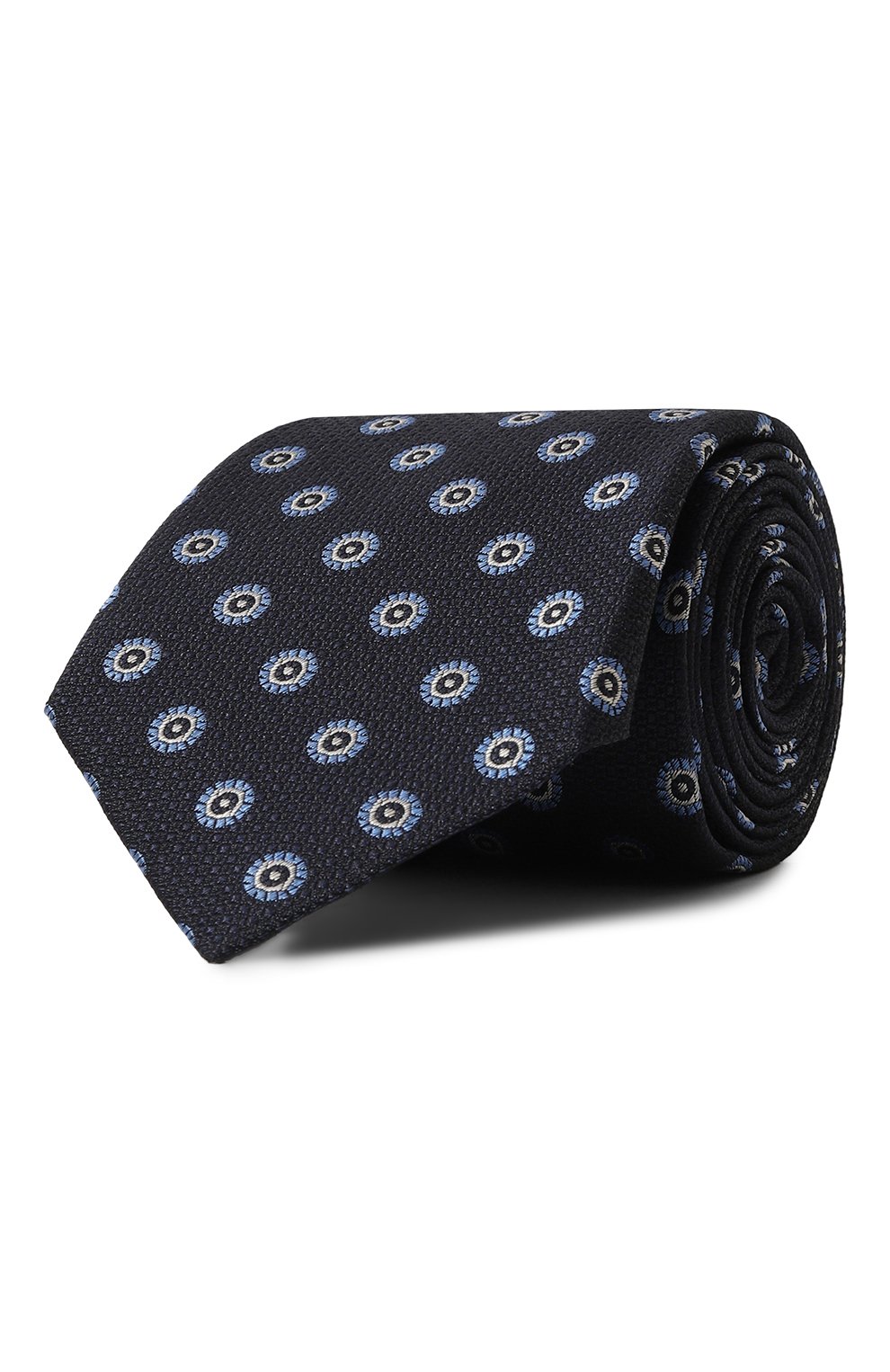 Шелковый галстук CANALI темно-синего цвета по цене 17550 руб., арт. 18/HJ04152, фото 1 Шелковый галстук CANALI, арт. 18/HJ04152, фото 1