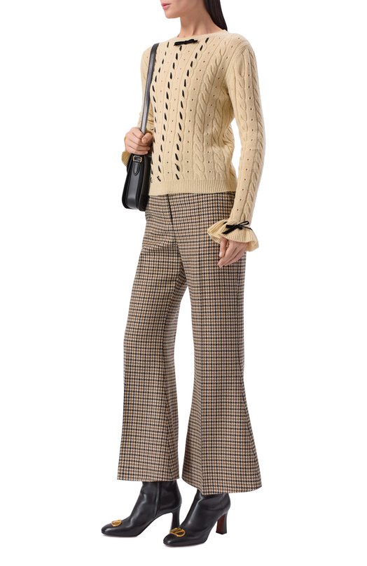 Шерстяные брюки Valentino 8B3RB6Z1/9WL Бежевый  8B3RB6Z1/9WL Фото 2