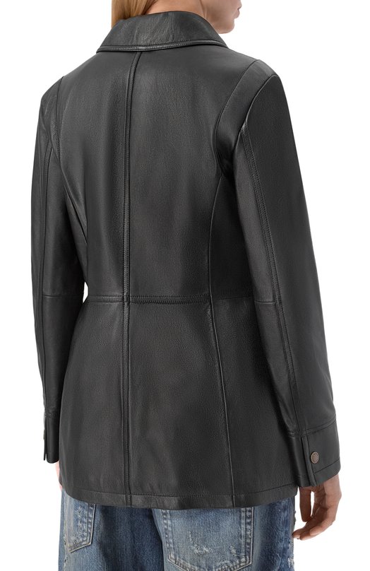 Кожаная куртка Dolce & Gabbana F0W3PL/GDDEA Чёрный  F0W3PL/GDDEA Фото 4