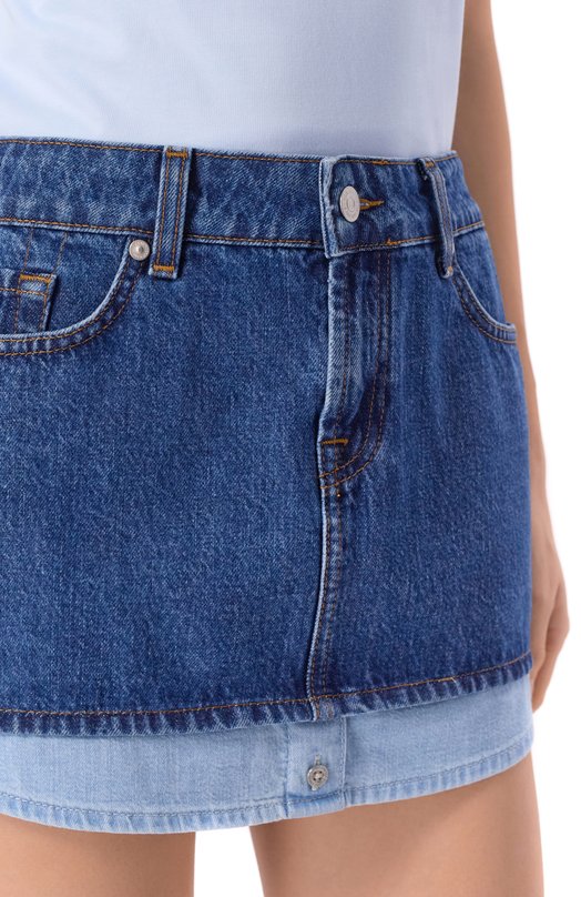 Джинсовая юбка Cherry 7 For All Mankind 7U7C0E52-3DM Синий  7U7C0E52-3DM Фото 5