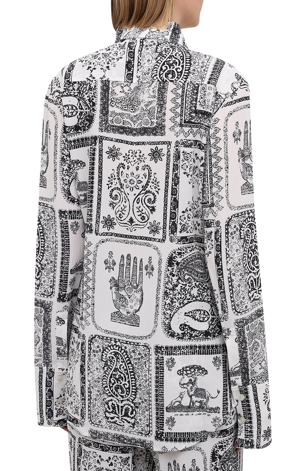 Рубашка из вискозы ACNE STUDIOS черно-белого цвета по цене 54500 руб., арт. AC0336, фото 4 Рубашка из вискозы ACNE STUDIOS, арт. AC0336, фото 4