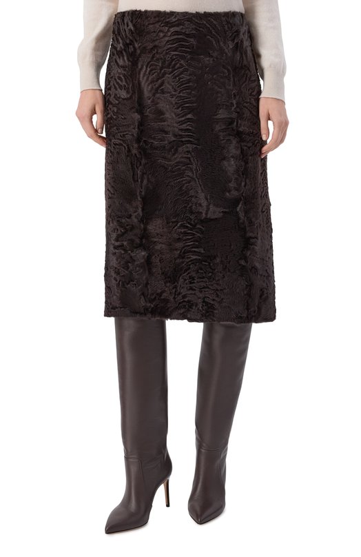 Юбка из свакары MVST M019/SWAKARA BROWN Коричневый  M019/SWAKARA BROWN Фото 3