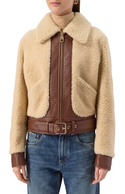 Дубленка из овчины Chloé CHC23ACV05204 113 Бежевый  CHC23ACV05204 113 Фото 3