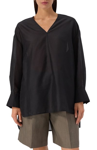 Блузка из хлопка и шелка 12 STOREEZ, арт. 125274, фото 3