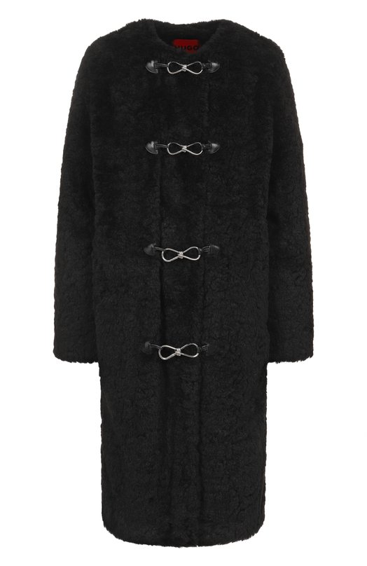 Пальто из экомеха HUGO 50546754 Чёрный 50546754