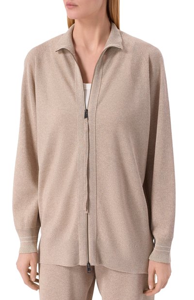 Кардиган LORENA ANTONIAZZI бежевого цвета по цене 84550 руб., арт. P26130FM48A/2435, фото 3 Кардиган LORENA ANTONIAZZI, арт. P26130FM48A/2435, фото 3