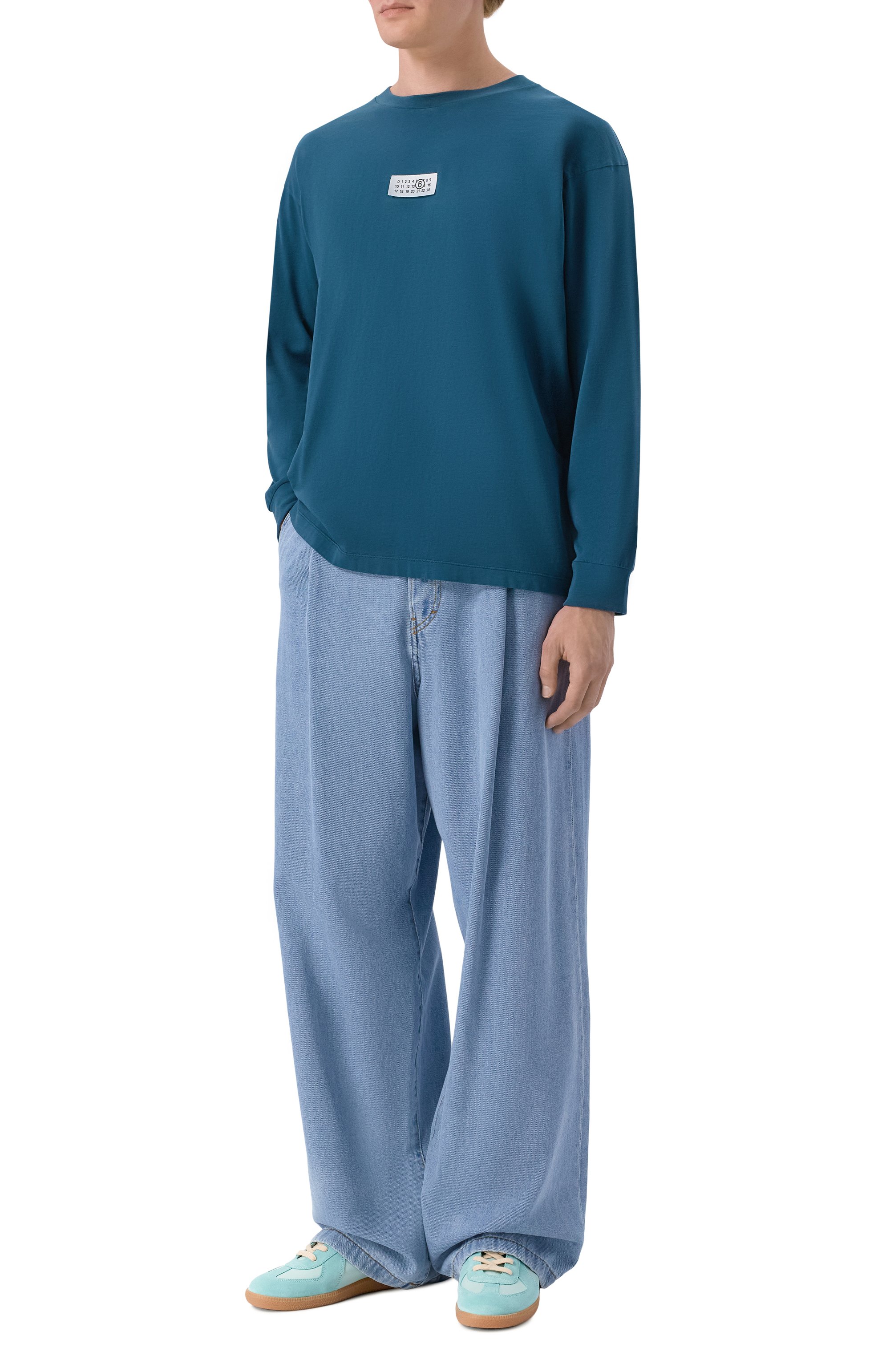 Кожаные кеды replica MAISON MARGIELA бирюзового цвета по цене 81850 руб., арт. S57WS0236/P1895, фото 2 Кожаные кеды replica MAISON MARGIELA, арт. S57WS0236/P1895, фото 2
