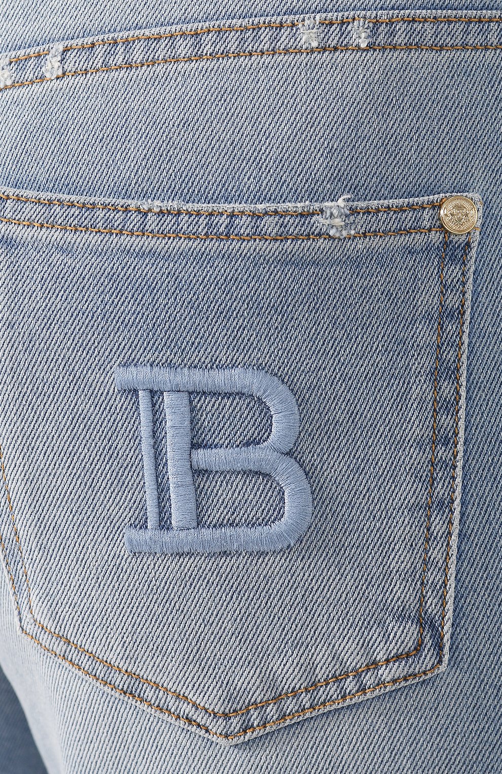 Джинсы BALMAIN голубого цвета по цене 69950 руб., арт. TF15516/D007, фото 5 Джинсы BALMAIN, арт. TF15516/D007, фото 5