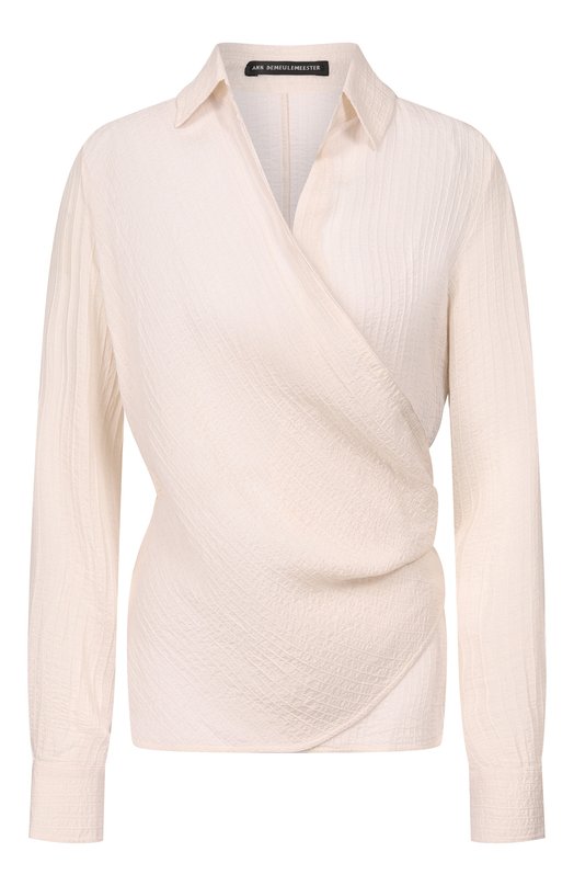 Блузка из вискозы и шелка Ann Demeulemeester B0013790/FA712 Кремовый B0013790/FA712