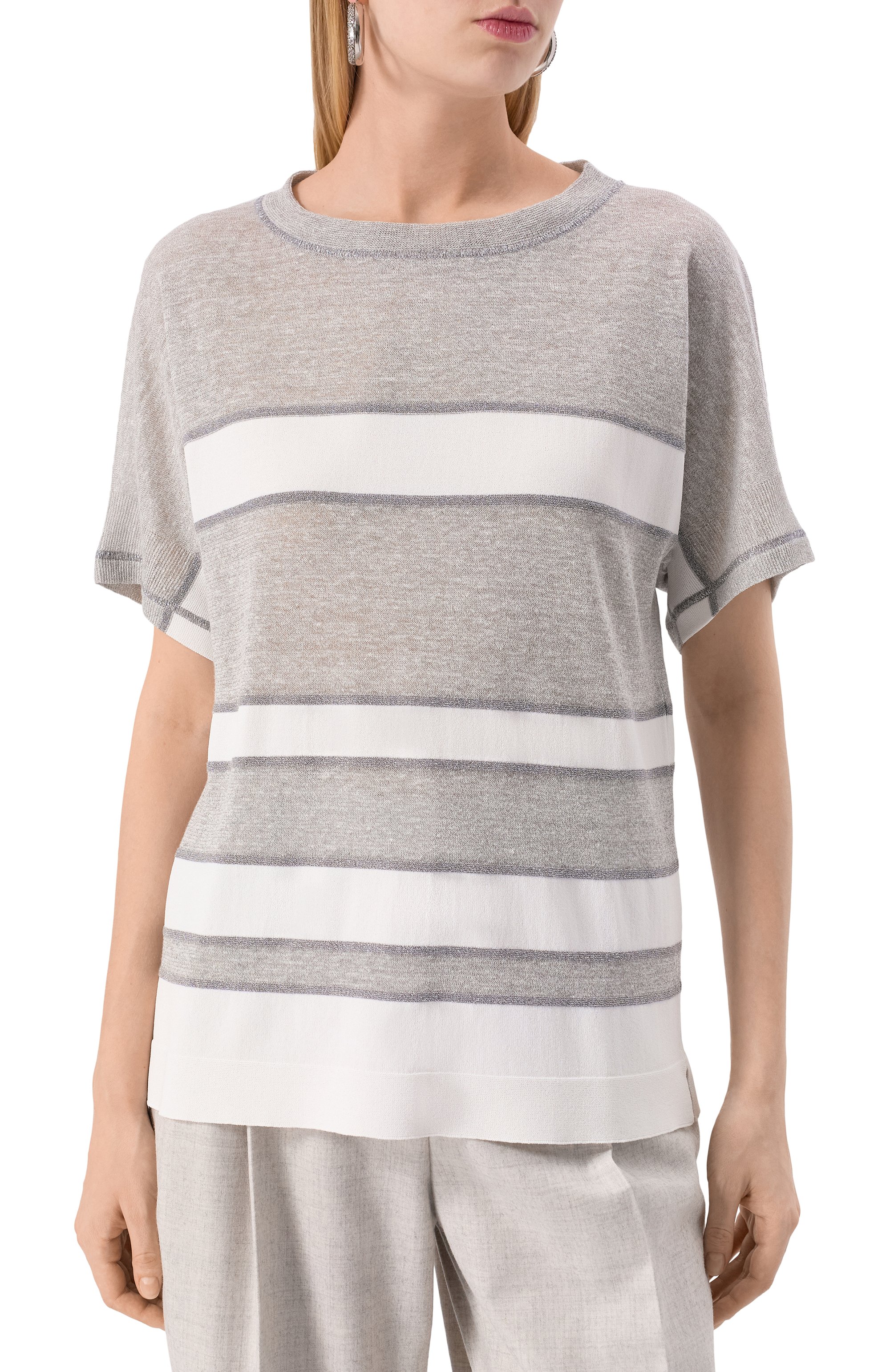 Футболка из вискозы и льна D.EXTERIOR, арт. 60433, фото 3