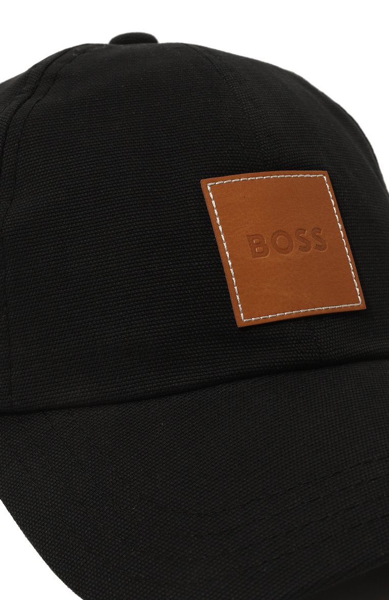 Женская хлопковая бейсболка BOSS черного цвета, арт. 50508554 | Фото 4 (Материал сплава: Проставлено; Нос: Не проставлено; Материал: Текстиль, Хлопок)