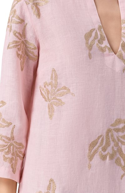 Льняное платье 120% LINO розового цвета по цене 56750 руб., арт. 33ALIW4PL4/000G485, фото 4 Льняное платье 120% LINO, арт. 33ALIW4PL4/000G485, фото 4