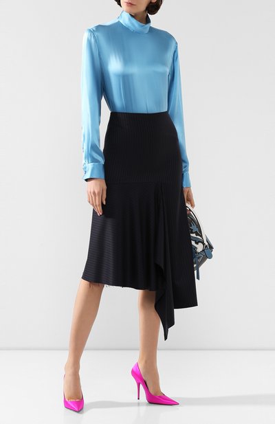 Шелковая блузка DRIES VAN NOTEN голубого цвета по цене 54000 руб., арт. 192-10759-8380, фото 2 Шелковая блузка DRIES VAN NOTEN, арт. 192-10759-8380, фото 2