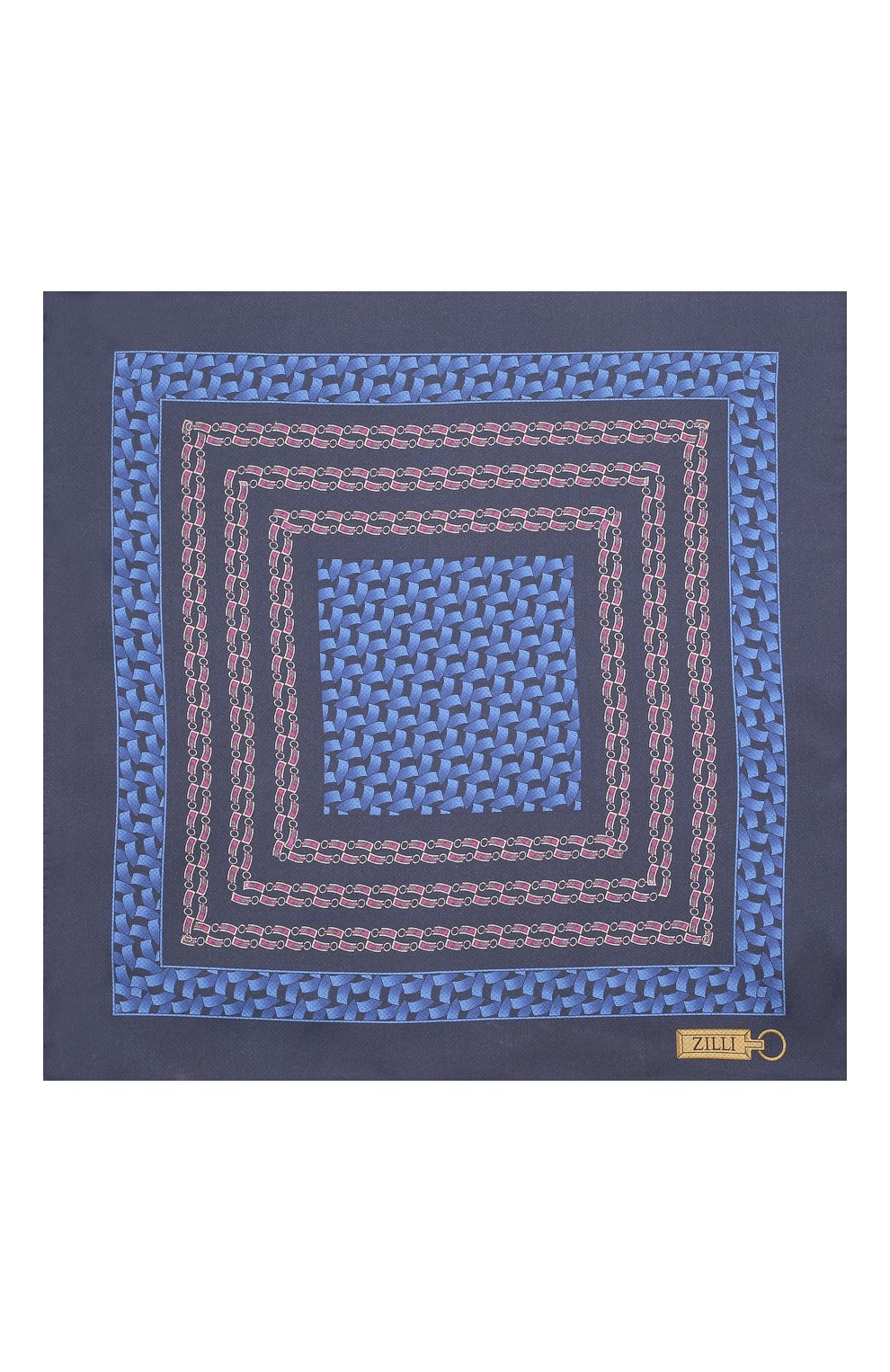Шелковый платок ZILLI темно-синего цвета по цене 8995 руб., арт. 51600/HANDKERCHIEF, фото 3 Шелковый платок ZILLI, арт. 51600/HANDKERCHIEF, фото 3