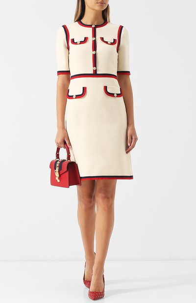 Приталенное мини-платье из смеси шерсти и шелка GUCCI, арт. 475850/ZHM88, фото 2