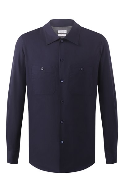 Мужская хлопковая рубашка BRUNELLO CUCINELLI, арт. MW6040658