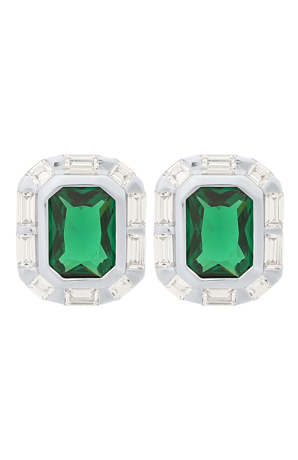 Серьги NUMBERING зеленого цвета по цене 24600 руб., арт. 3142/CZ, фото 1 Серьги NUMBERING, арт. 3142/CZ, фото 1