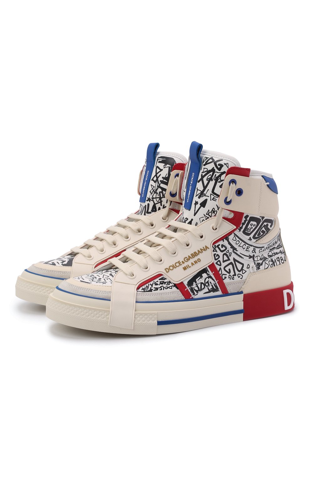 Кожаные кеды custom 2.zero DOLCE & GABBANA белого цвета по цене 112500 руб., арт. CS1870/A0806, фото 1 Кожаные кеды custom 2.zero DOLCE & GABBANA, арт. CS1870/A0806, фото 1