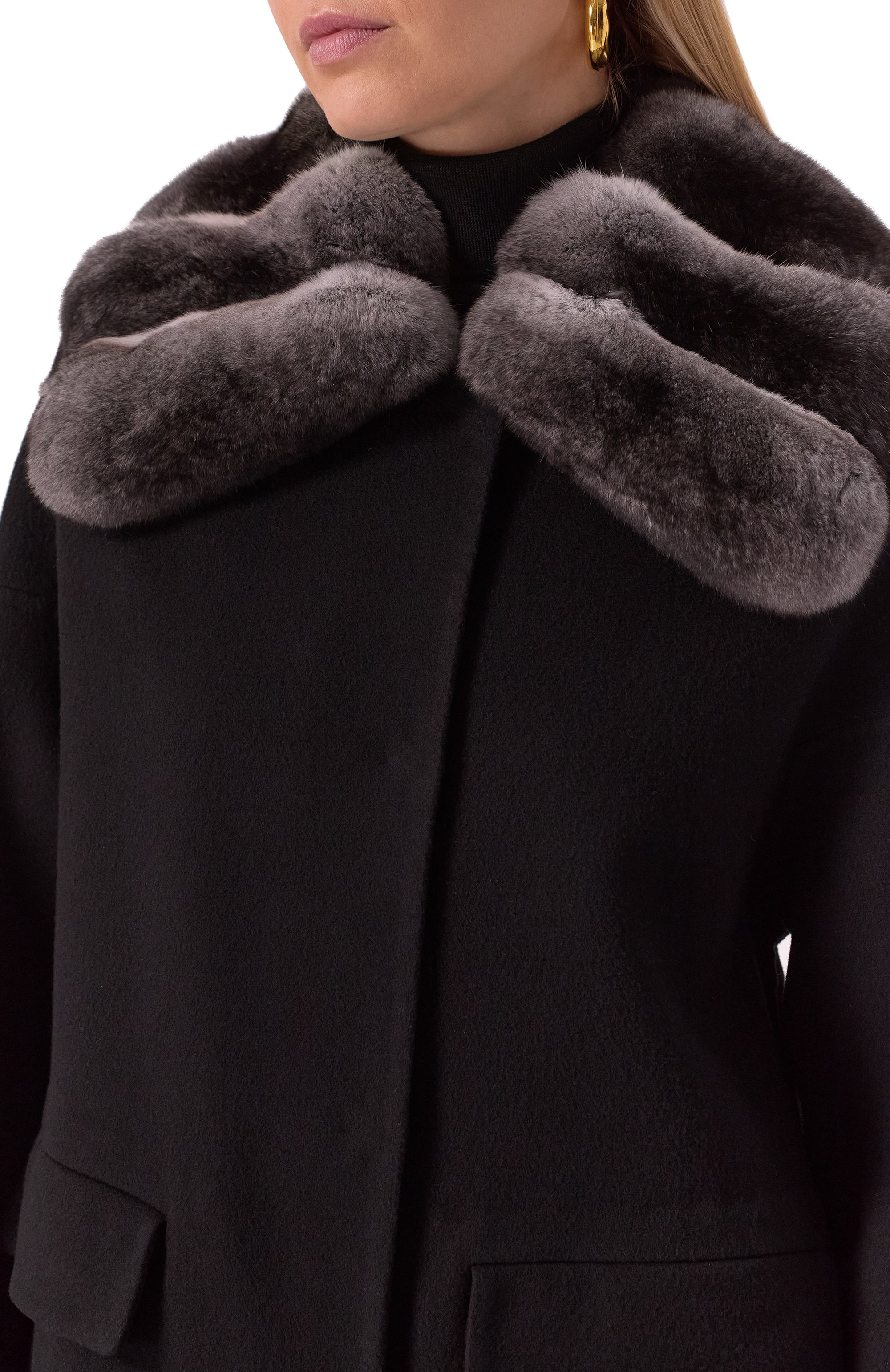 Пальто из шерсти и кашемира с отделкой из шиншиллы MVST, арт. FTBPL-X0650-3CH/LP1432, фото 5