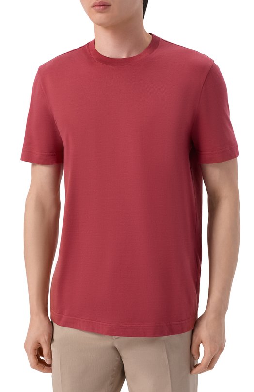 Хлопковая футболка Kiton UMM0746 Розовый  UMM0746 Фото 3