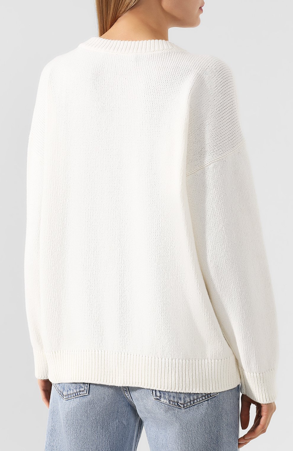 Хлопковый пуловер PHILOSOPHY DI LORENZO SERAFINI белого цвета по цене 52700 руб., арт. A0910/708, фото 4 Хлопковый пуловер PHILOSOPHY DI LORENZO SERAFINI, арт. A0910/708, фото 4