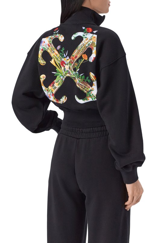 Хлопковая толстовка Off-White 0WBE006F25FLE002 Чёрный  0WBE006F25FLE002 Фото 4